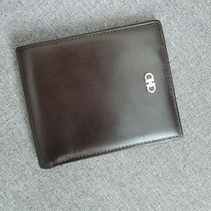 Authentic Salvatore Ferragamo Bi-Fold Brown Leather Wallet $605